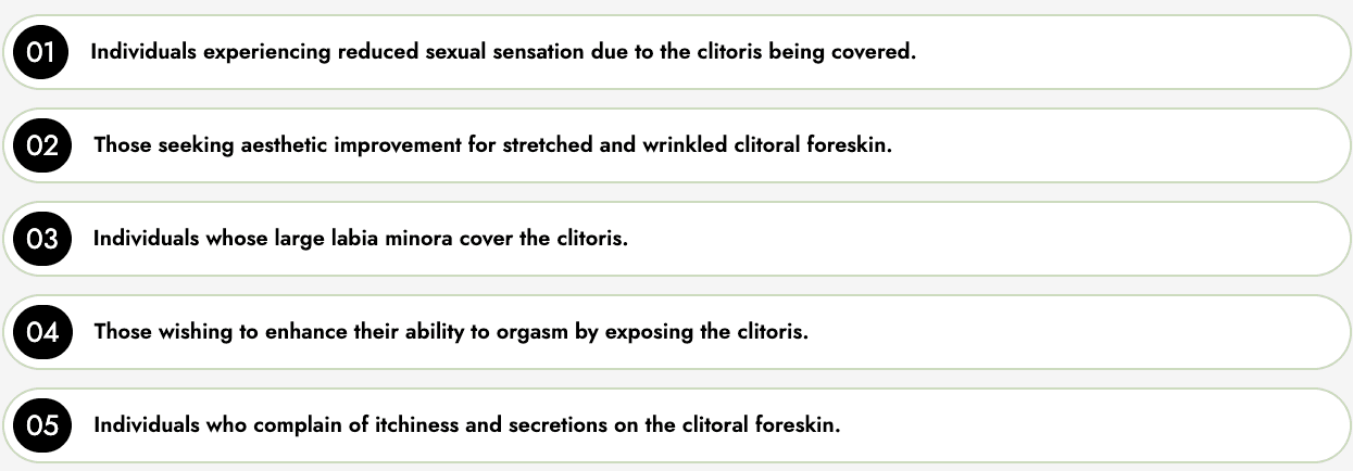 Clitoroplasty, Revision Clitoroplasty, Clitoral Hood Reduction, Clitoroplasty with Laser